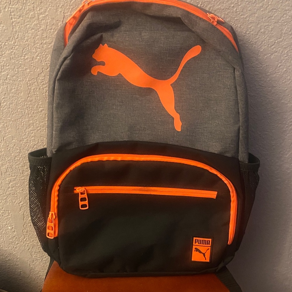 Puma Men's Backpack in Gray and Orange